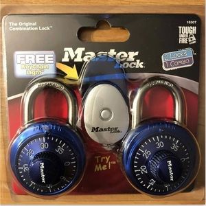 Master Lock Two Locks One Combo - Available In Blue & Red